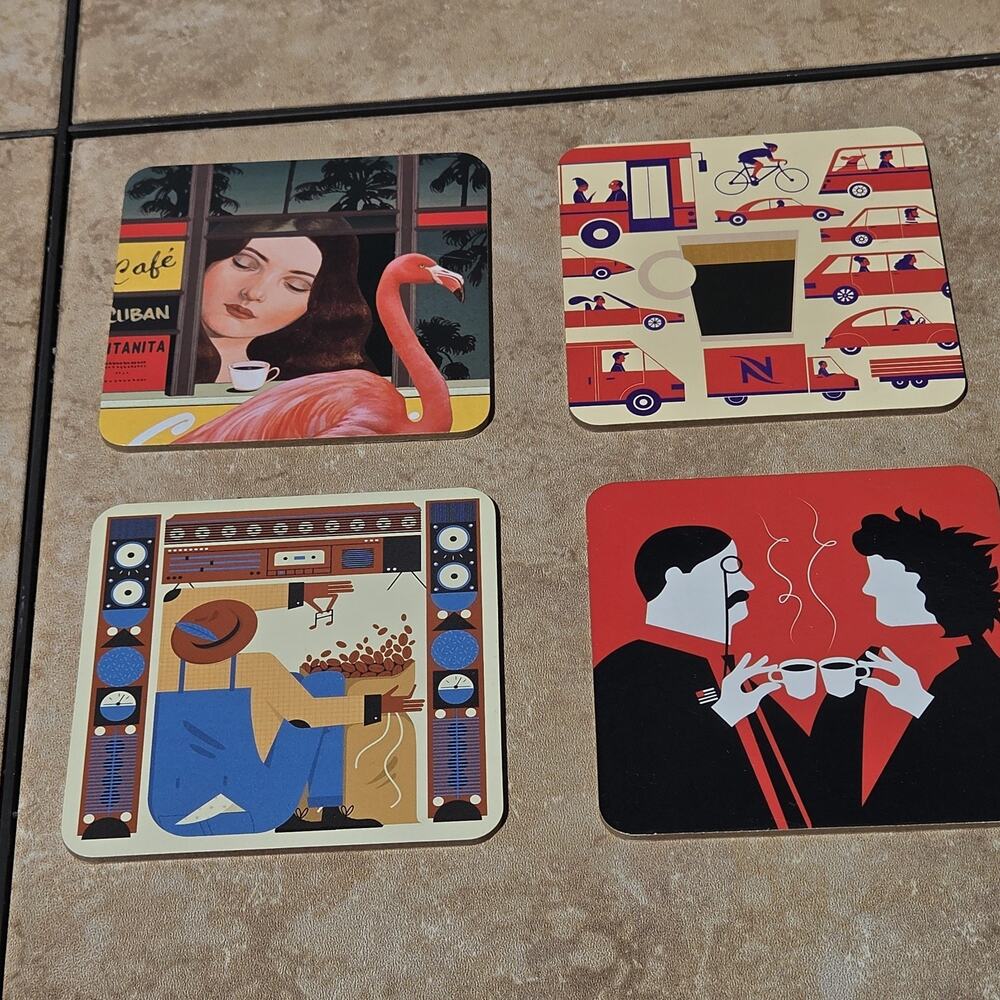 Nespresso Set Of 4 Limited Edition Coasters New In Package
